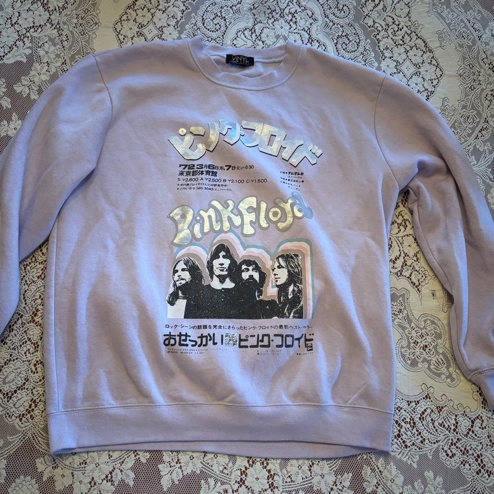 purple pink floyd crewneck sweater